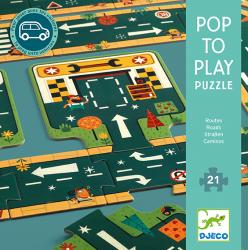 Vzorka: Pop to play puzzle: Cesty (skladacia dráha na hranie - 21 dielikov)